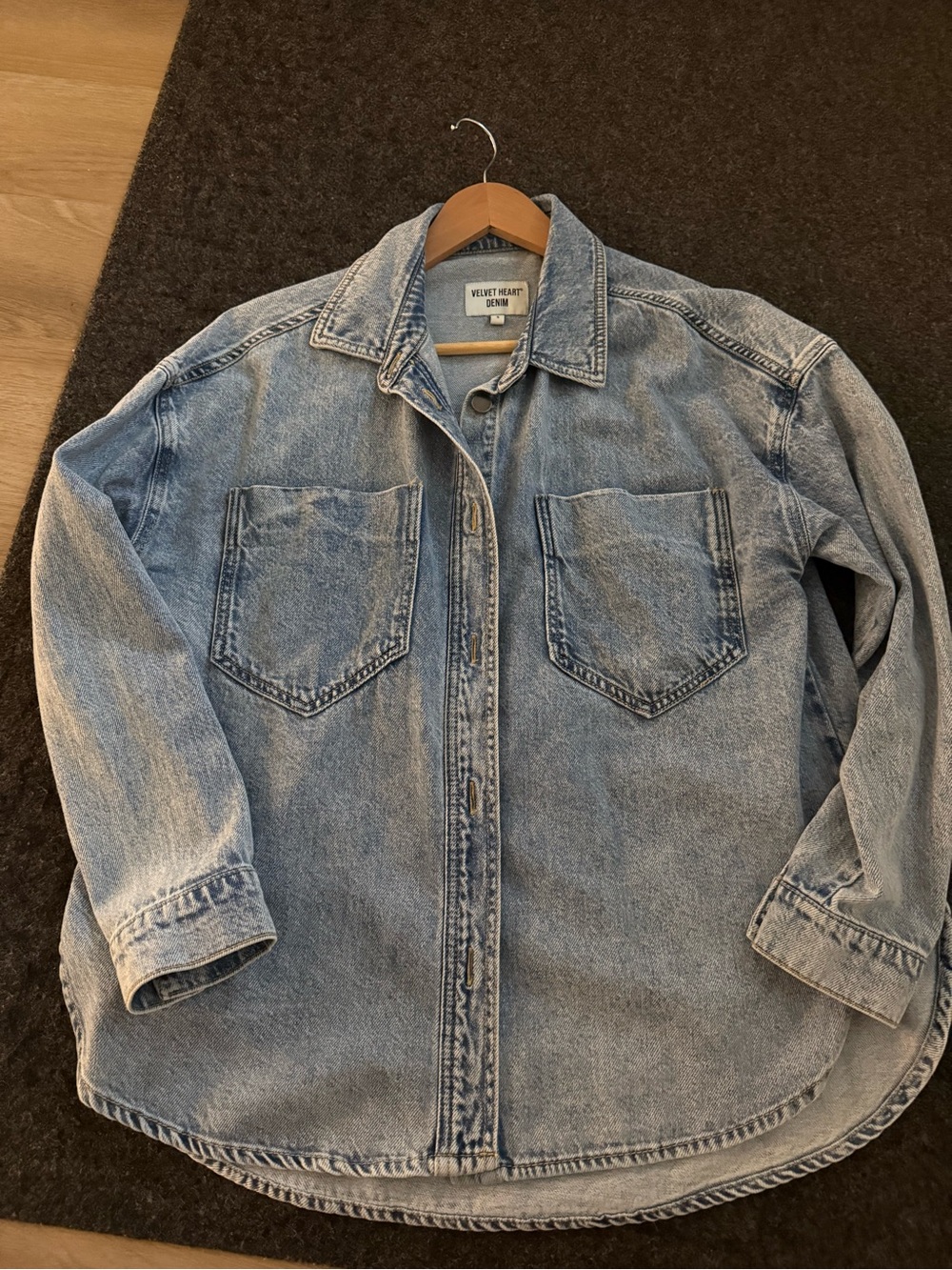 NEW Velvet Heart Light Blue Denim Shacket